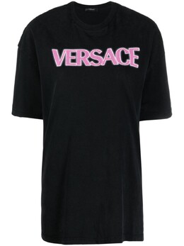 Versace: Чёрная футболка 