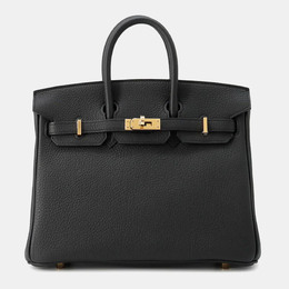 Hermes: Чёрная сумка на руку  Birkin 25