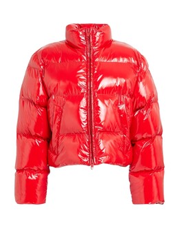 Balenciaga: Красный пуховик 