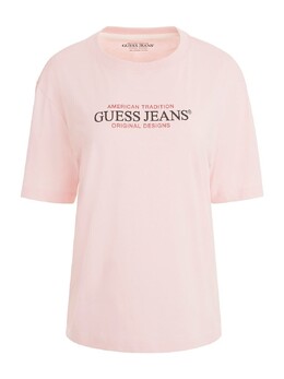 GUESS: Розовая футболка 