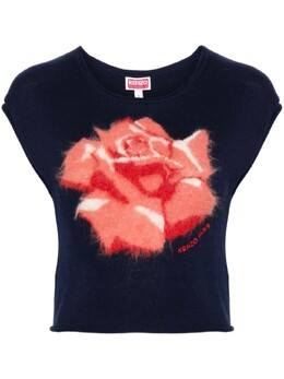 Kenzo: Синий топ 