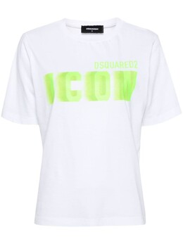 Dsquared2: Белая футболка  Icon