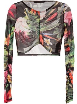 Philipp Plein: Топ  Flowers с цветочным принтом