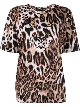Boutique Moschino: Футболка с леопардовым принтом 