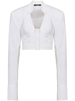 Balmain: Короткая блуза 