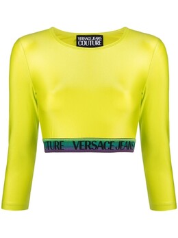 Versace Jeans Couture: Зелёный топ 