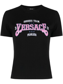 Versace: Чёрная футболка 