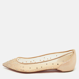 Christian Louboutin: Бежевые балетки 