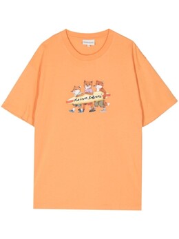 Maison Kitsuné: Оранжевая футболка 