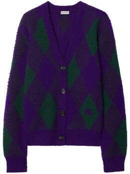 Burberry: Фиолетовый кардиган 