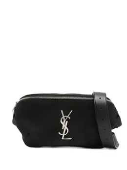 Saint Laurent: Чёрная поясная сумка 