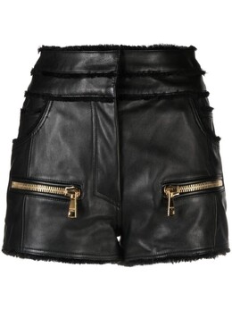 Balmain: Кожаные шорты 
