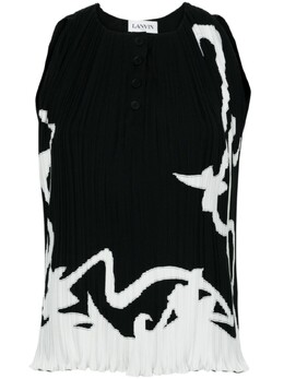 Lanvin: Блуза с абстрактным принтом 