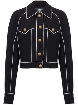 Balmain: Чёрная куртка 