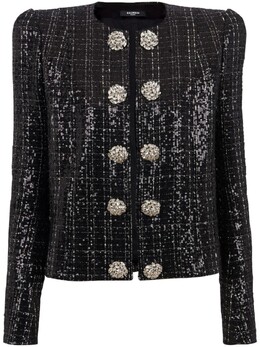 Balmain: Твидовый жакет 