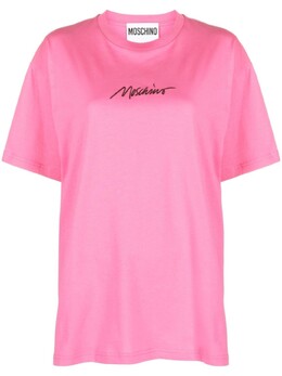 Moschino: Розовая футболка 