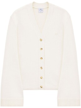 Courreges: Белый кардиган 
