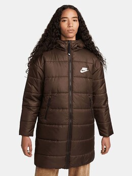 Nike: Коричневый пуховик 