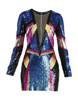 Balmain: Синее платье 