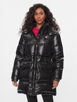 Tommy Jeans: Чёрный пуховик 