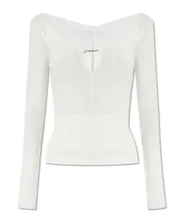 Jacquemus: Белый топ  Pralù