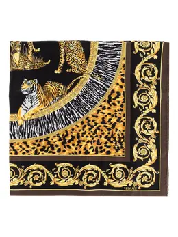 Versace: Шарф с тигровым принтом 