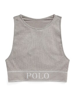 Polo Ralph Lauren: Серый топ 