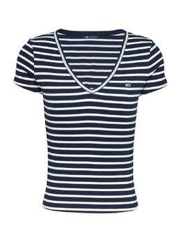 Tommy Jeans: Синяя футболка  Essential
