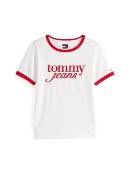 Tommy Jeans: Белая футболка 