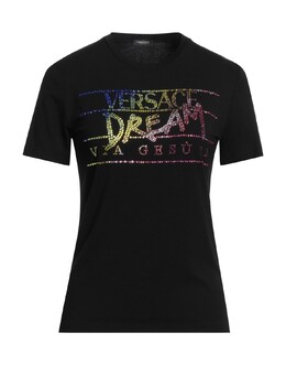 Versace: Чёрная футболка 
