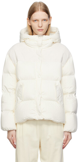 Moncler: Белый пуховик 