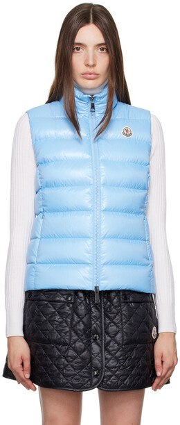 Moncler: Синий пуховик  Ghany