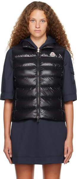 Moncler: Чёрный пуховик  Ghany