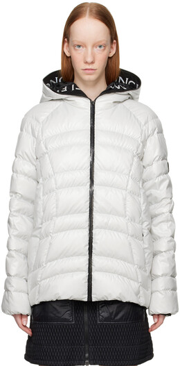 Moncler: Серый пуховик 