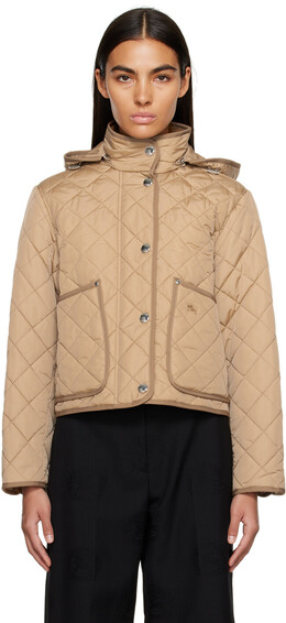Burberry: Бежевая куртка 