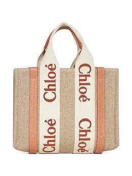 Chloé: Бежевая сумка-шоппер  Woody