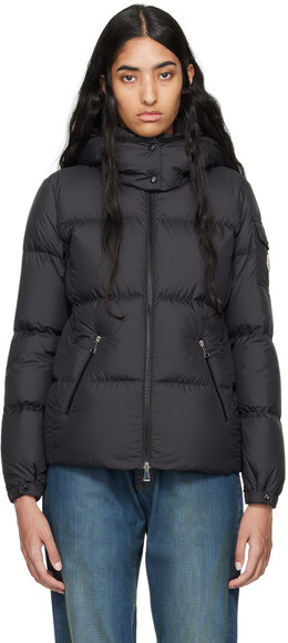 Moncler: Чёрный пуховик 