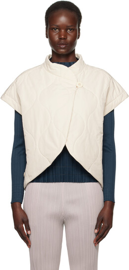 Pleats Please Issey Miyake: Белый жилет 