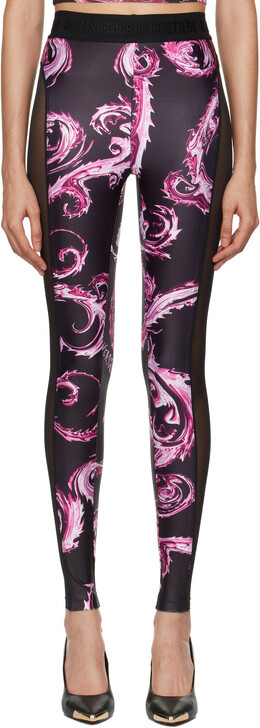Versace Jeans Couture: Чёрные легинсы 