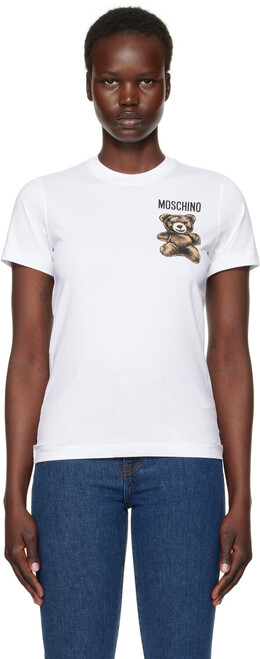 Moschino: Белая футболка 