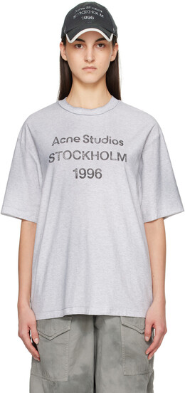 Acne Studios: Серая футболка 