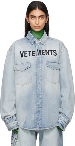 Vetements: Синяя рубашка 