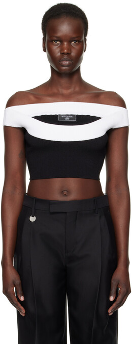 Balmain: Чёрный топ 