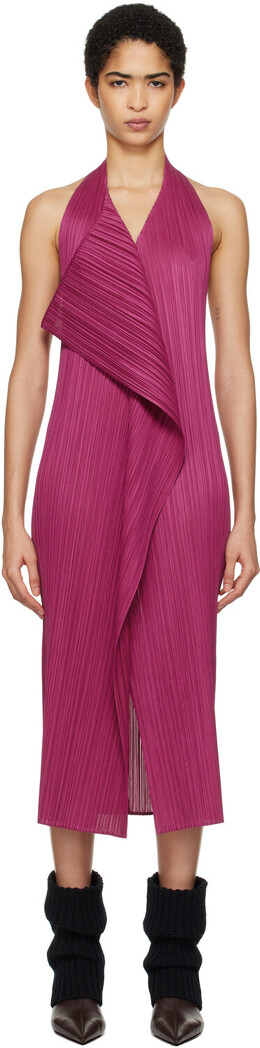 Pleats Please Issey Miyake: Розовое платье 