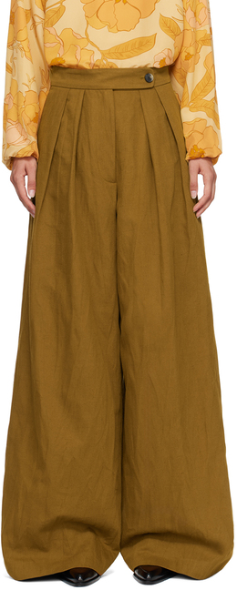 Dries Van Noten: Коричневые брюки 