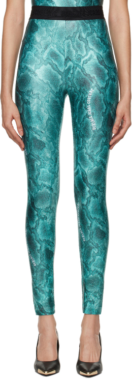 Versace Jeans Couture: Синие легинсы 