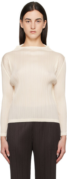 Pleats Please Issey Miyake: Белый топ 