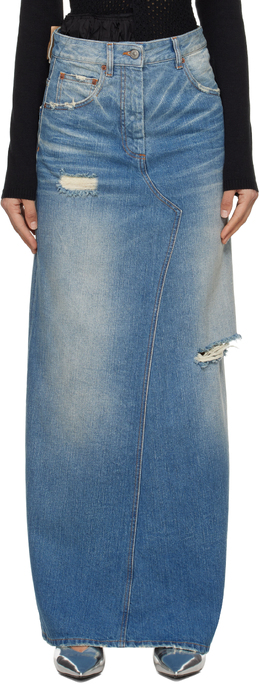 MM6 Maison Margiela: Синяя юбка 