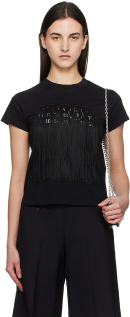 MM6 Maison Margiela: Футболка бахромой 