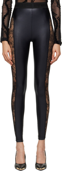 Versace Jeans Couture: Чёрные легинсы 